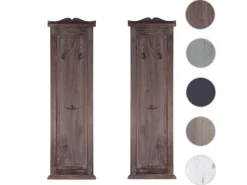 BERLINLODGE Garderobe 2er-Set 109x28x5,5cm Wandhaken Holz Shabby