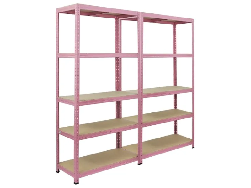BERLINLODGE Bücherregale^Mega Deal 2x Wohnregal PINK LADY HxBxT 180x90x40cm Fachlast 175kg 5 Ebenen Pink Bücherregal Standregal Büroregal