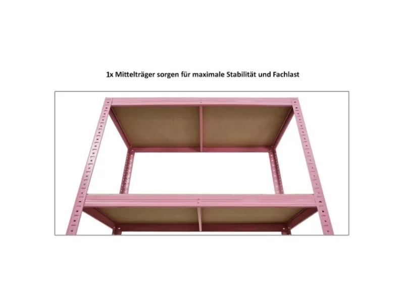 BERLINLODGE Bücherregale^Mega Deal 2x Wohnregal PINK LADY HxBxT 180x90x40cm Fachlast 175kg 5 Ebenen Pink Bücherregal Standregal Büroregal