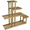 BERLINLODGE Holzregale^Pflanzregal HxBxT 95x105x25cm 5 Ablagen Outdoor Tanne Holz Blumentreppe Standregal Regal Blumenständer