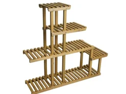 BERLINLODGE Holzregale^Pflanzregal HxBxT 95x105x25cm 5 Ablagen Outdoor Tanne Holz Blumentreppe Standregal Regal Blumenständer