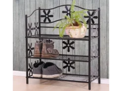 BERLINLODGE Regal Metall Bücherregal Schuhregal Standregal HxBxT 70x60x30cm 3 Böden Höhe 70cm