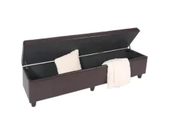 BERLINLODGE Aufbewahrung^Sitzbank Mit Aufbewahrung Lars XXL 45x180x45cm Leder & Kunstleder