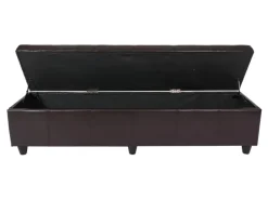 BERLINLODGE Aufbewahrung^Sitzbank Mit Aufbewahrung Lars XXL 45x180x45cm Leder & Kunstleder