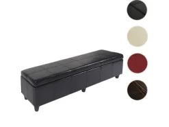 BERLINLODGE Aufbewahrung^Sitzbank Mit Aufbewahrung Lars XXL 45x180x45cm Leder & Kunstleder