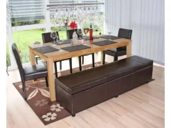 BERLINLODGE Sitzbank Mit Aufbewahrung Lars XXL 45x180x45cm Kunstleder