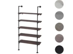 BERLINLODGE Holzregale^Standregal HxBxT 165x80x28cm Industriedesign Holz Metall Wohnregal Bücherregal Ablageregal