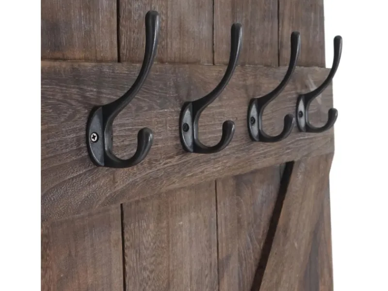 BERLINLODGE Garderoben^Wandgarderobe 91x60x10cm 6 Haken Shabby