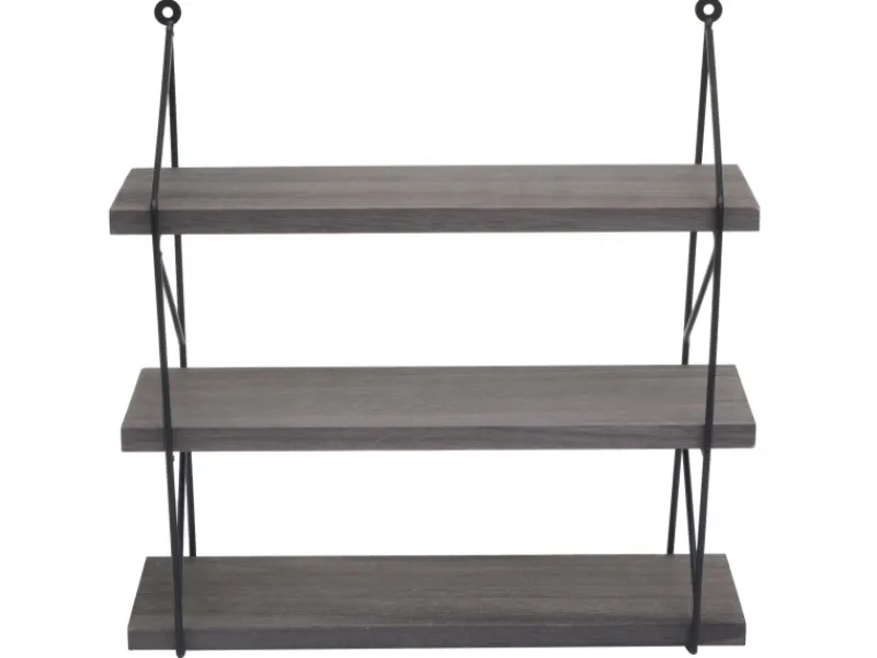 BERLINLODGE Schweberegale^Wandregal HxBxT 40x40x13cm 3 Regalböden Metall Massiv-Holz Industrial Hängeregal Schweberegal Regal