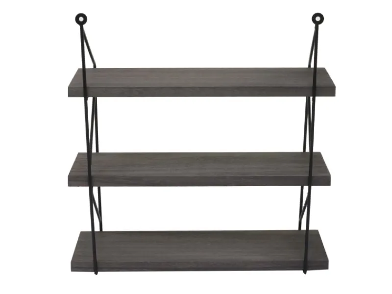 BERLINLODGE Schweberegale^Wandregal HxBxT 40x40x13cm 3 Regalböden Metall Massiv-Holz Industrial Hängeregal Schweberegal Regal