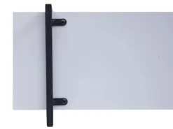 BERLINLODGE Wandregal HxBxT 60x60x18cm 3 Regalböden Massiv-Holz Industrial Weiß Hängeregal Schweberegal