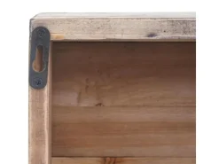 BERLINLODGE Holzregale^Wandregal HxBxT 65x16x13cm Tanne Holz Massiv Vintage Patchwork Hängeregal Regal