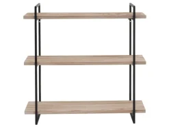 BERLINLODGE Wandregal HxBxT 60x60x18cm 3 Regalböden Massiv-Holz Industrial Hängeregal Schweberegal