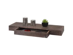 BERLINLODGE Wandregal HxBxT 8x80x25cm Schweberegal Wandboard Hängeregal Regal Schublade Massiv-Holz Shabby