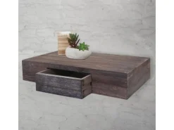 BERLINLODGE Wandregal Ilse HxBxT 8x40x25cm Regal Hängeregal Mit Schublade 40cm Shabby