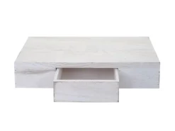 BERLINLODGE Holzregale^Wandregal Ilse HxBxT 8x40x25cm Regal Hängeregal Mit Schublade 40cm Weiß Shabby