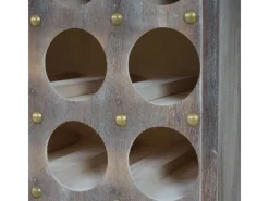 BERLINLODGE Weinregal Mit Schublade Und Truhe Flaschenregal Für 20 Flaschen HxBxT 94x48x31cm Shabby-Look Vintage