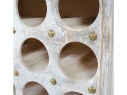 BERLINLODGE Flaschenregale^Weinregal Mit Schublade Und Truhe Flaschenregal Für 20 Flaschen HxBxT 94x48x31cm Shabby-Look Vintage