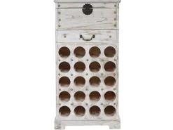 BERLINLODGE Flaschenregale^Weinregal Mit Schublade Und Truhe Flaschenregal Für 20 Flaschen HxBxT 94x48x31cm Shabby-Look Vintage