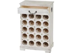 BERLINLODGE Weinregal Mit Schublade Flaschenregal 20 Flaschen HxBxT 76x48x31cm Shabby-Look Vintage