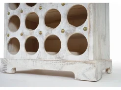 BERLINLODGE Weinregal Mit Schublade Flaschenregal 20 Flaschen HxBxT 76x48x31cm Shabby-Look Vintage