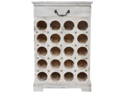 BERLINLODGE Weinregal Mit Schublade Flaschenregal 20 Flaschen HxBxT 76x48x31cm Shabby-Look Vintage