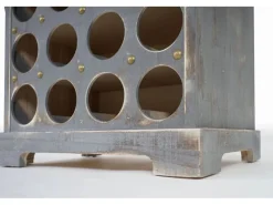 BERLINLODGE Flaschenregale^Weinregal Mit Schublade Und Truhe Flaschenregal Für 20 Flaschen HxBxT 94x48x31cm Shabby-Look Vintage