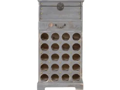 BERLINLODGE Flaschenregale^Weinregal Mit Schublade Und Truhe Flaschenregal Für 20 Flaschen HxBxT 94x48x31cm Shabby-Look Vintage