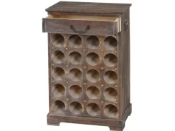 BERLINLODGE Weinregal Mit Schublade Flaschenregal 20 Flaschen HxBxT 76x48x31cm Shabby-Look Vintage
