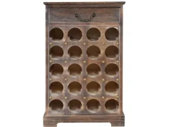 BERLINLODGE Weinregal Mit Schublade Flaschenregal 20 Flaschen HxBxT 76x48x31cm Shabby-Look Vintage