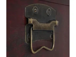 BERLINLODGE Weinregal Mit Schublade Und Truhe Flaschenregal Für 20 Flaschen HxBxT 94x46x38cm Kolonialstil Rot/Braun