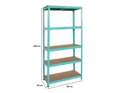 BERLINLODGE Regalsysteme^Wohnregal GREEN HULK HxBxT 180x90x40cm Fachlast 175kg 5 Ebenen