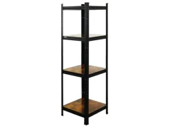 BERLINLODGE Weitere Regale|Büroregale^Wohnregal Ragnar HxBxT 150x45x45cm Fachlast 100kg Vintagebraun-Schwarz Bücherregal Standregal Büroregal