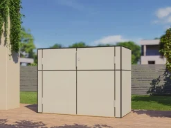 Bertilo Gartenschrank HPL Sideboard 155 cm x 75 cm x 116 cm Grau FSC®