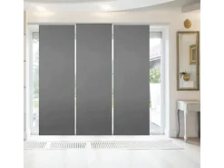 Bestgoodies Gardinen^Flächenvorhang Ellen 3er Pack Anthrazit