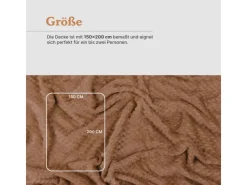 Bestgoodies Überwürfe|Decken^Kuscheldecke 150 x 200 cm Cashmere Soft Touch Popcorn Caramel
