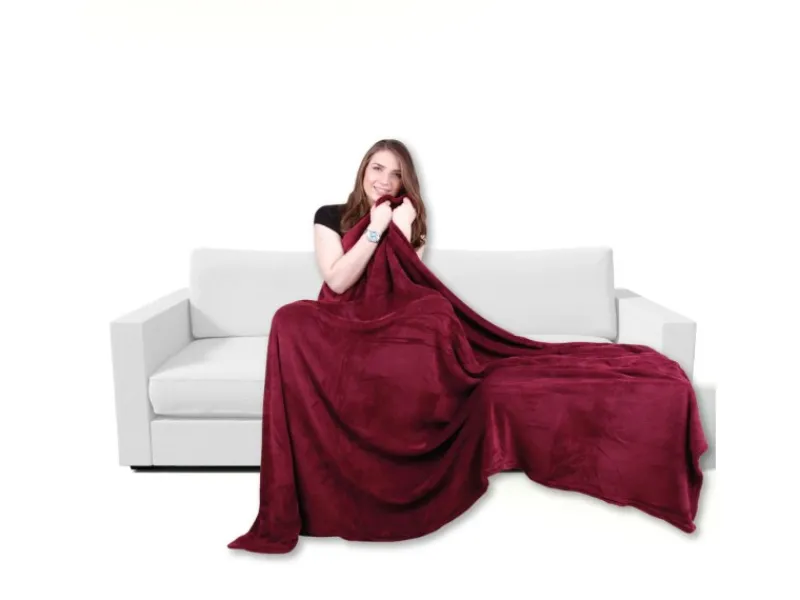 Bestgoodies Decken^Mikrofaser Decke Rotbraun 220 x 240 cm