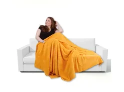 Bestgoodies Überwürfe|Decken^Mikrofaser Decke Apricot 220 x 240 cm