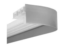 Bestlivings 330 cm Vorhangschiene mit Blende 1 Lauf Grau / 2 x 120 cm & 1 x 90 cm