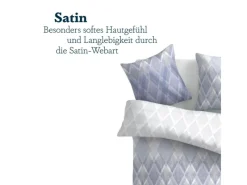 Bestlivings Überwürfe|Decken^Bettwäsche Satin 80 x 80 cm & 135 x 200 cm Raute Blau