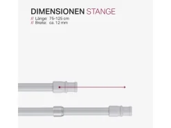 Bestlivings Vorhänge|Seilspanngarnituren^Cafehausstangen Weiß 75 bis 125 cm