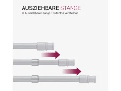 Bestlivings Vorhänge|Seilspanngarnituren^Cafehausstangen Weiß 75 bis 125 cm