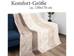 Bestlivings Decken^Flanell Kuscheldecke Soft Touch 130 x 170 Bella Casa Beige Ornament