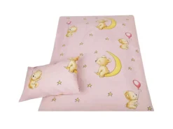 Bestlivings Kinder Bettwäsche 100 x 135 cm & 40 x 60 cm - Bärchen Rosa