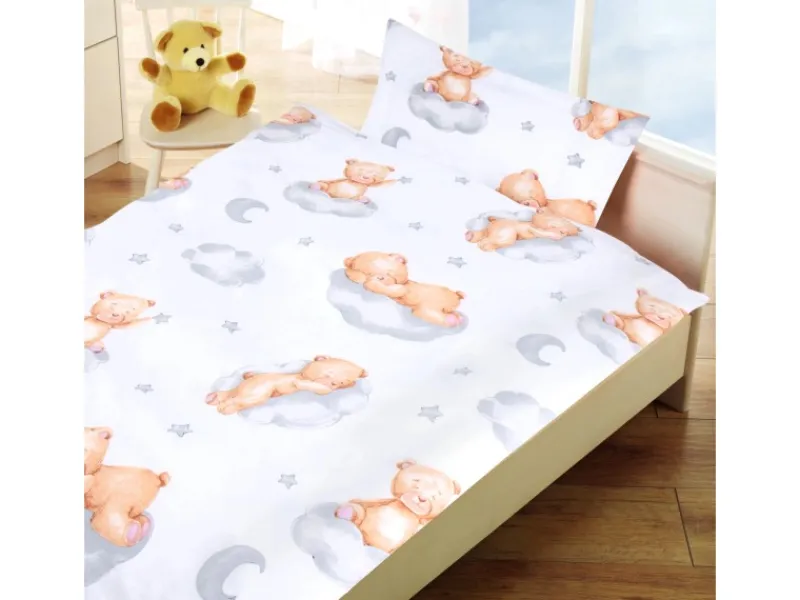 Bestlivings Bettwäsche^Kinder Bettwäsche 100 x 135 cm & 40 x 60 cm - Bärchen Wolke