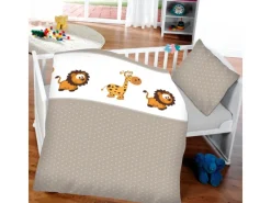 Bestlivings Bettwäsche^Kinder Bettwäsche 100 x 135 cm & 40 x 60 cm - Löwe & Giraffe