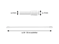Bestlivings Vorhänge|Gardinen^Klemmstange mit Schraubtechnik Weiß 80 bis 120 cm