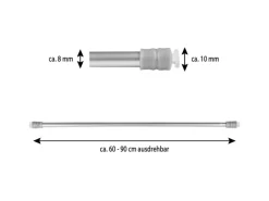 Bestlivings Klemmstangen mit Schraubtechnik Matt Silber 60 bis 90 cm 4er Pack