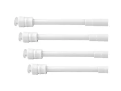 Bestlivings Klemmstangen mit Schraubtechnik Weiß 100 bis 140 cm 4er Pack
