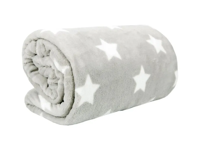 Bestlivings Überwürfe|Decken^Kuscheldecke Mit Sternen 180 x 220 cm Hellgrau